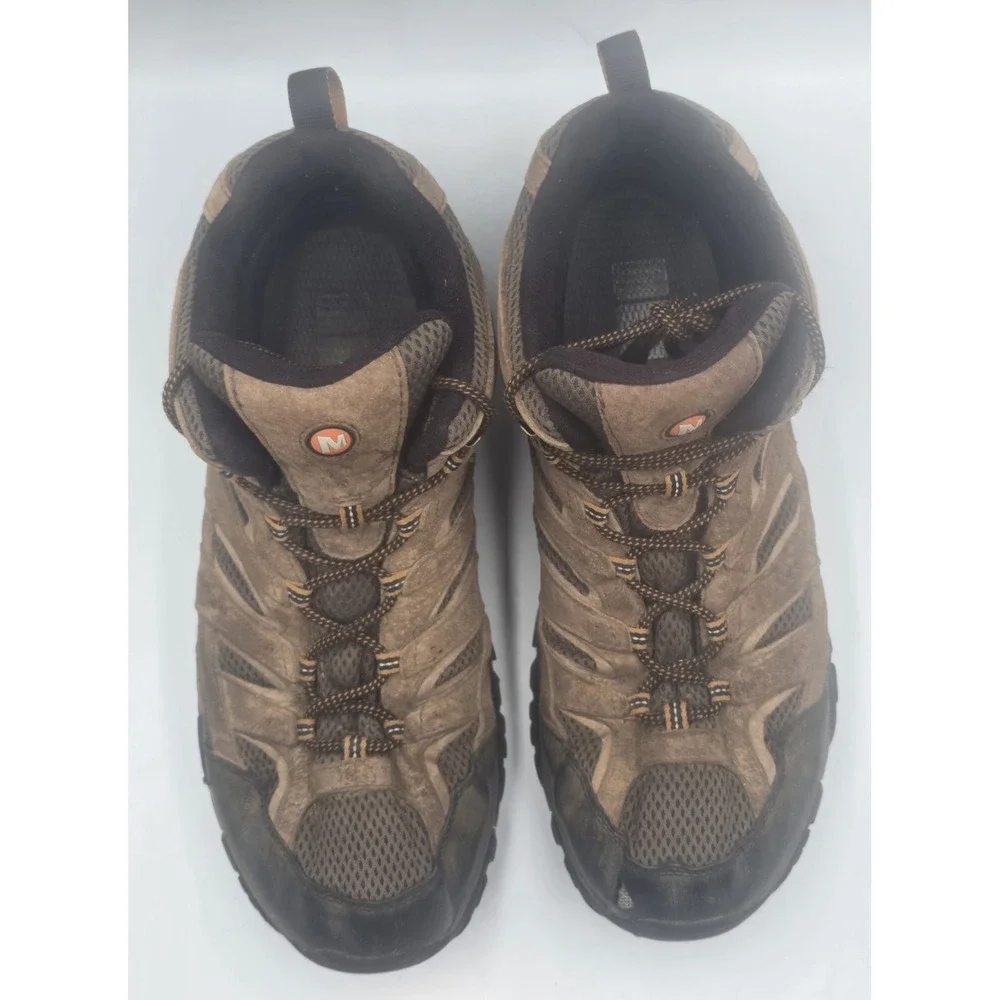 Merrell Earth Men's Moab Brown Leather Waterproof Ankle Hiking Boots Size 14